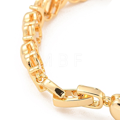 Golden Brass Micro Pave Cubic Zirconia Link Bracelets BJEW-P314-A09-G-1