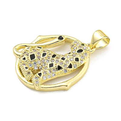 Brass Micro Pave Cubic Zirconia Pendants KK-K354-16F-G-1