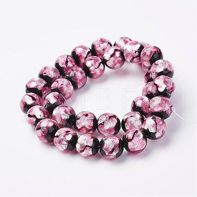 Handmade Silver Foil Glass Beads FOIL-E012-01B-1