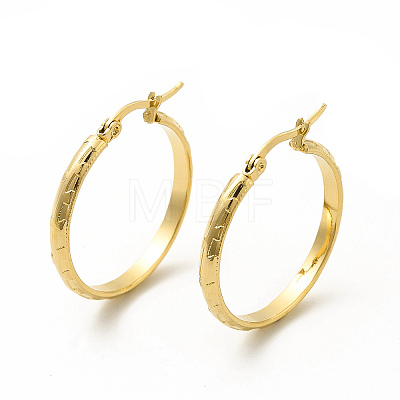 201 Stainless Steel Hoop Earrings with 304 Stainless Steel Pins for Women EJEW-M214-01D-G-1