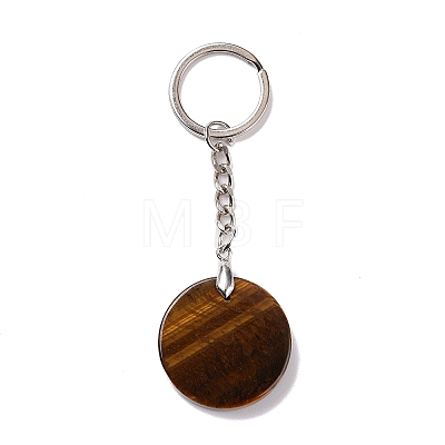 Natural Tiger Eye Vortex Pendant Keychain KEYC-E038-01P-02-1