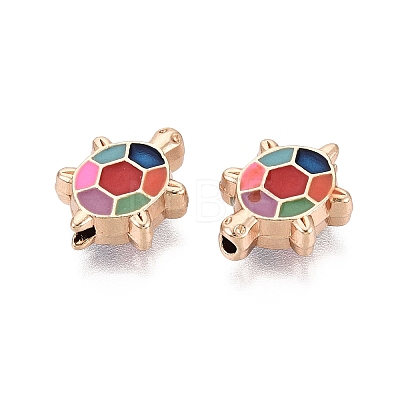 Rack Plating Alloy Enamel Beads ENAM-N071-01G-02-1