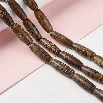 Tibetan Style dZi Beads Strands G-A024-01W-1