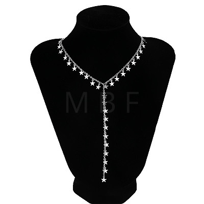 Alloy Star Long Y Necklaces for Women WGC8C60-01-1