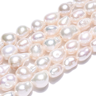 Natural Baroque Pearl Keshi Pearl Beads Strands PEAR-S020-F01-02-1