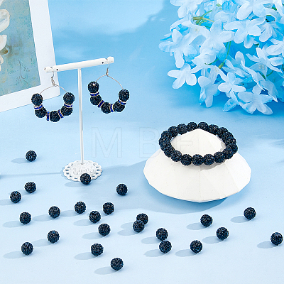 Handmade Rhinestone Clay Pave Beads RB-WH0003-11-1