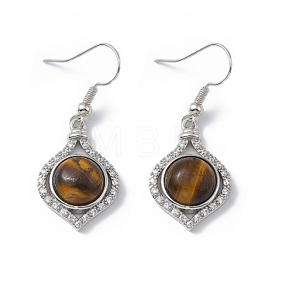 Natural Tiger Eye Vase Dangle Earrings EJEW-A092-01P-03-1