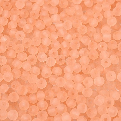 FGB Frosted Transparent Glass Seed Beads SEED-N013-04A-04-1