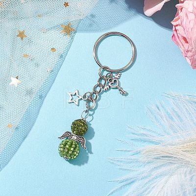 Alloy with Glass Seed Beads Keychain KEYC-MZ00010-05-1