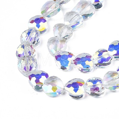 Electroplate Transparent Glass Beads Strands EGLA-N002-22A-B01-1