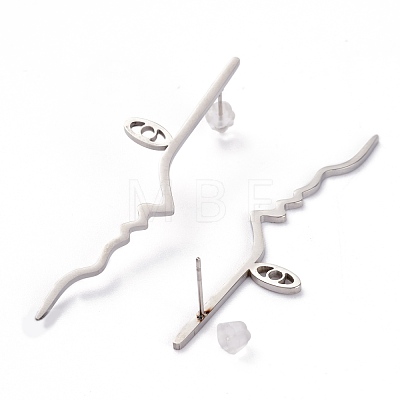 Unisex Fashion Titanium Steel Stud Earrings EJEW-H106-03P-1