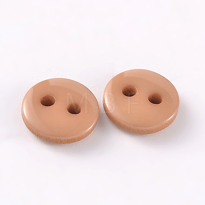 2-Hole Flat Round Resin Sewing Buttons for Costume Design BUTT-E119-36L-09-1