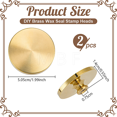 DIY Scrapbook Blank Brass Wax Seal Stamp Heads DIY-WH0899-902B-05-1