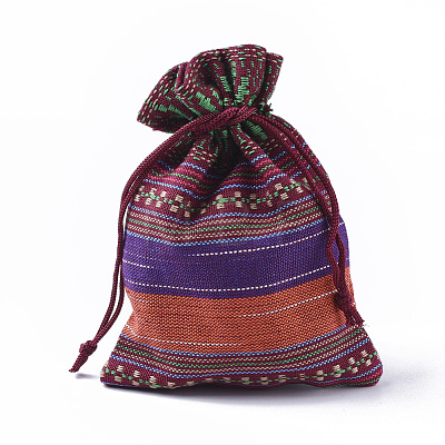 Ethnic Style Cotton Packing Pouches Bags X-ABAG-S002-09-1