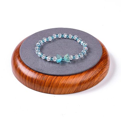 Flat Round Wood Pesentation Jewelry Bracelets Display Tray ODIS-P008-15B-02-1