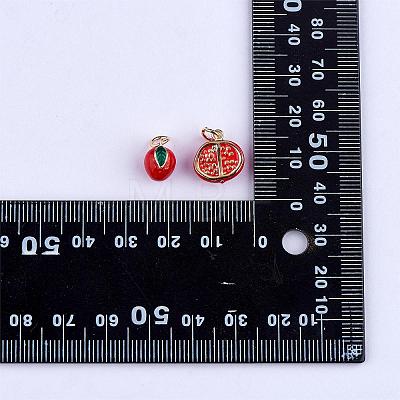 5 Pieces Pomegranate Charm Pendant Enamel Fruit Charm Imitation Fruit Pendant for Jewelry Keychain Necklace Earring Making Crafts JX381A-1