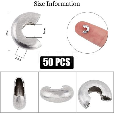 Stainless Steel Crimp Beads Cover FIND-FH0005-38-1