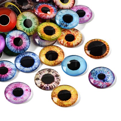 Printed Transparent Glass Cabochons GL-CBAA22A-08-1