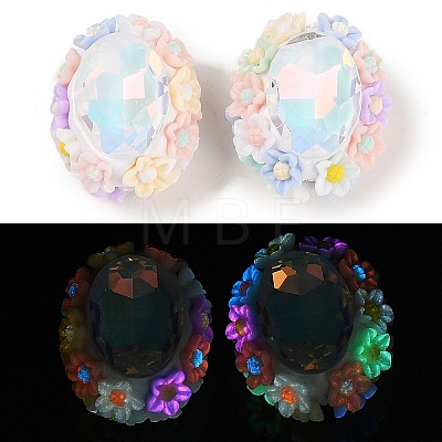 Handmade Luminous Polymer Clay Glass Rhinestone Beads CLAY-H003-05-1