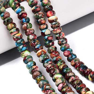Dyed Synthetic Imperial Jasper Beads Strands G-Q606-99A-01-1