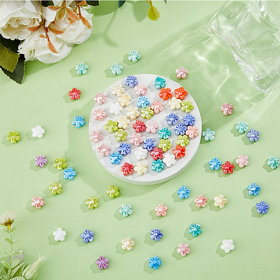 3Strands Handmade Porcelain Beads Strands PORC-DC0001-07-1