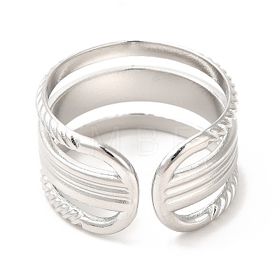 304 Stainless Steel Cuff Ring RJEW-E063-16P-1