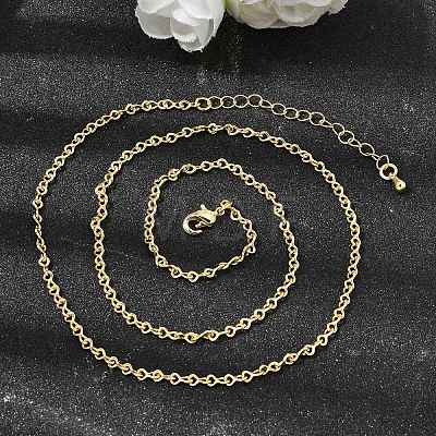 2.5MM Brass Twisted Infinity Link Chain Necklaces for Women NJEW-F366-07B-G-1