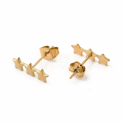 304 Stainless Steel Star Stud Earrings for Women EJEW-C004-03G-1