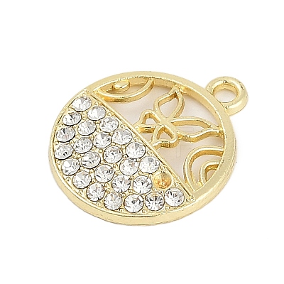 Alloy Micro Pave Rhinestone Pendants FIND-K020-18G-1