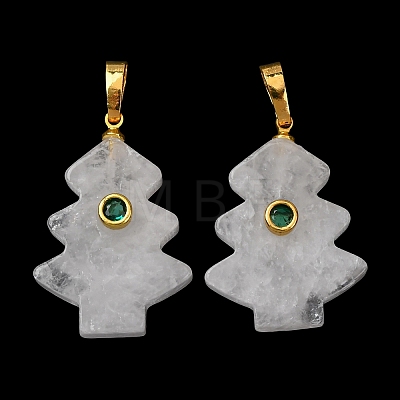 Natural Quartz Crystal Pendants G-P628-04G-05-1