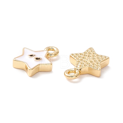 Rack Plating Eco-friendly Brass Enamel Charms KK-D073-01G-04-NR-1