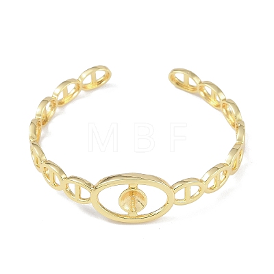 Brass Mariner Link Open Cuff Bangle Making KK-U020-20G-1