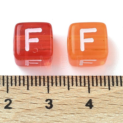 Spray Painted Transparent Acrylic Beads MACR-K365-07F-1