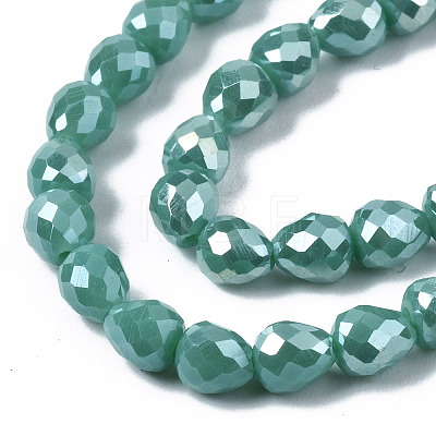 Opaque Glass Beads Strands EGLA-T008-16F-1