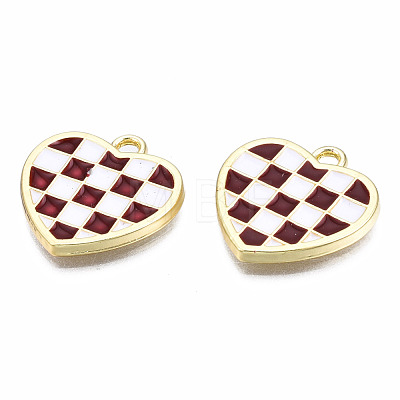 Rack Plating Alloy Checkerboard Pendants PALLOY-S132-257E-RS-1