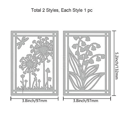 Rectangle Carbon Steel Cutting Dies Stencils DIY-WH0309-976-1