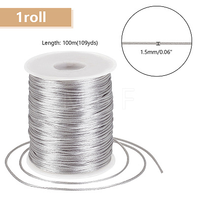 100M Round Polyester Rattail Satin Cord OCOR-WH0071-95B-02-1