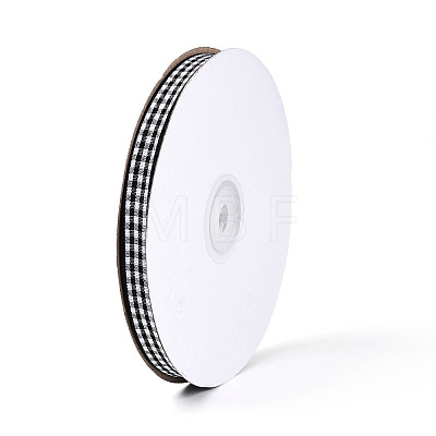 Single Face Plaid Polyester Satin Ribbon SRIB-T009-10B-1