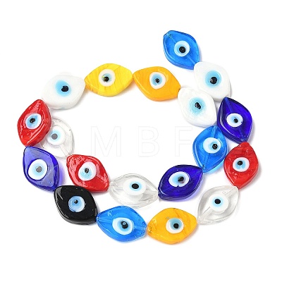 Handmade Eye Evil Lampwork Beads Strands LAMP-G168-07-1