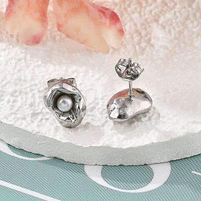 304 Stainless Steel Stud Earrings EJEW-S246-06P-1