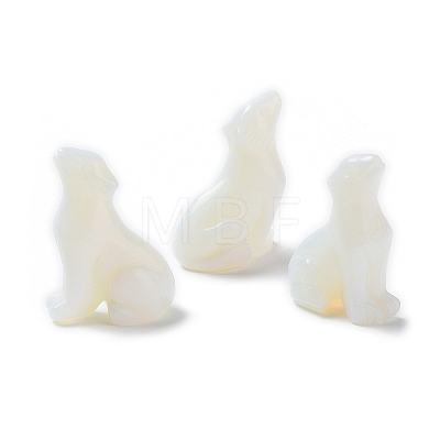 Gemstone Carved Healing Wolf Figurines G-H288-03-1