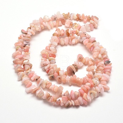 Natural Pink Opal Chip Bead Strands G-M205-74-1