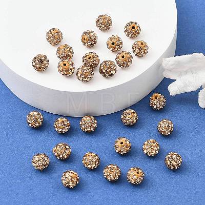 Polymer Clay Rhinestone Beads RB-H284-6MM-Half-246-1