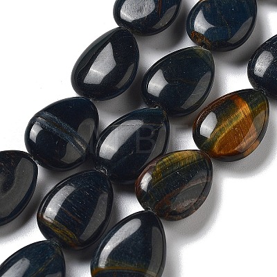 Natural Blue Tiger Eye Beads Strands G-P528-L20-01-1