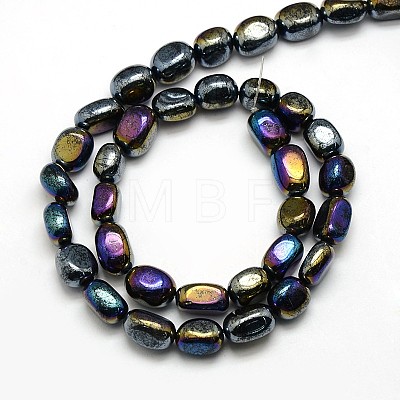 Electroplate Non-magnetic Synthetic Hematite Nuggets Beads Strands G-L154-27-1