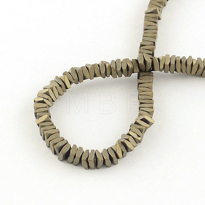 Faceted Square Electroplate Non-magnetic Synthetic Hematite Bead Strands G-S203-23F-1