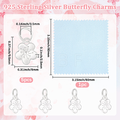 5Pcs 925 Sterling Silver Charms STER-BBC0009-44B-1