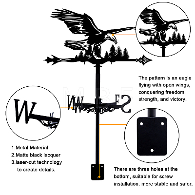 Orangutan Iron Wind Direction Indicator AJEW-WH0265-0014-1