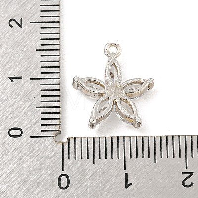 Rack Plating Brass Clear Cubic Zirconia Pendants KK-P277-21P-1