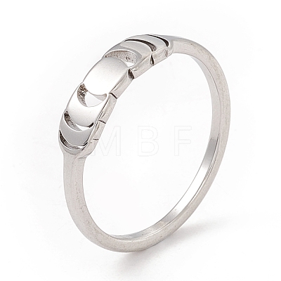304 Stainless Steel Moon Phase Finger Ring for Women RJEW-A006-05P-1